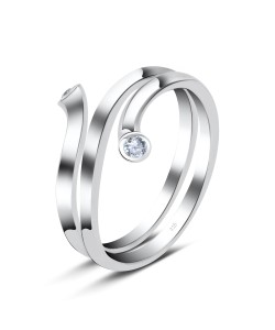 CZ Pretty Curl Silver Ring NSR-3170